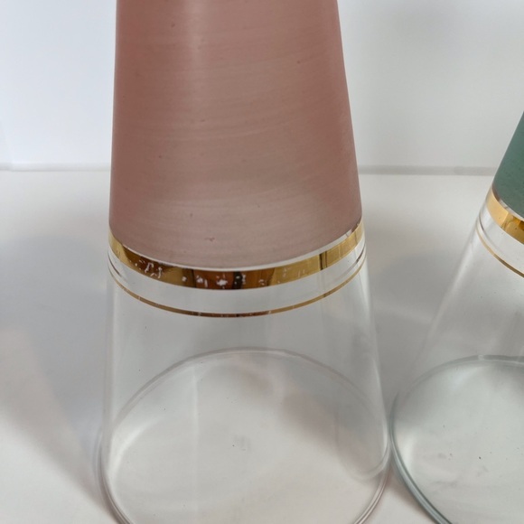 Set of Three Mid-Century Frosted Pilsner Glasses - Picture 4 of 7